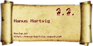 Hanus Hartvig névjegykártya